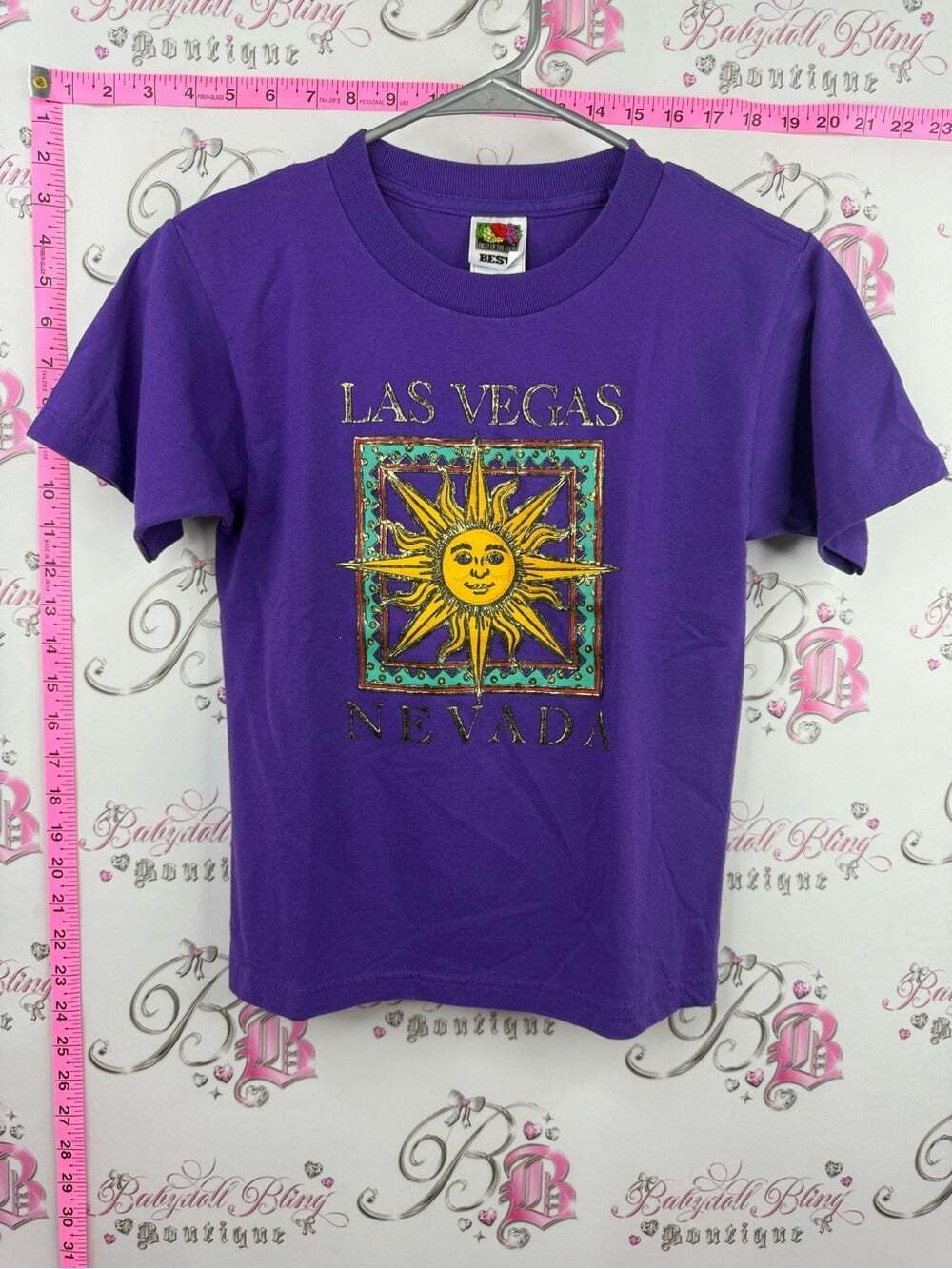 Fruit of the Loom Purple Kids Las Vegas Nevada Sun Graphic Tee